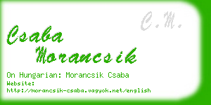 csaba morancsik business card